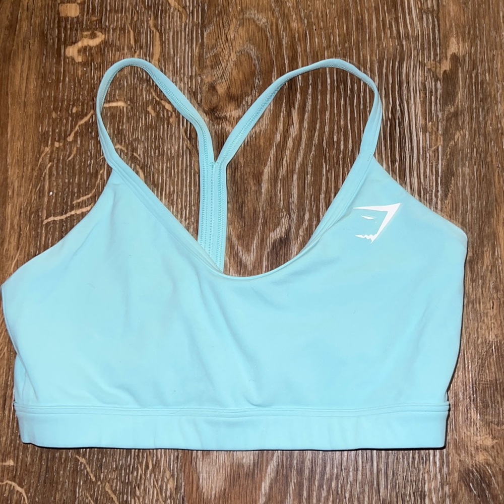Gymshark v neck teal sports bra